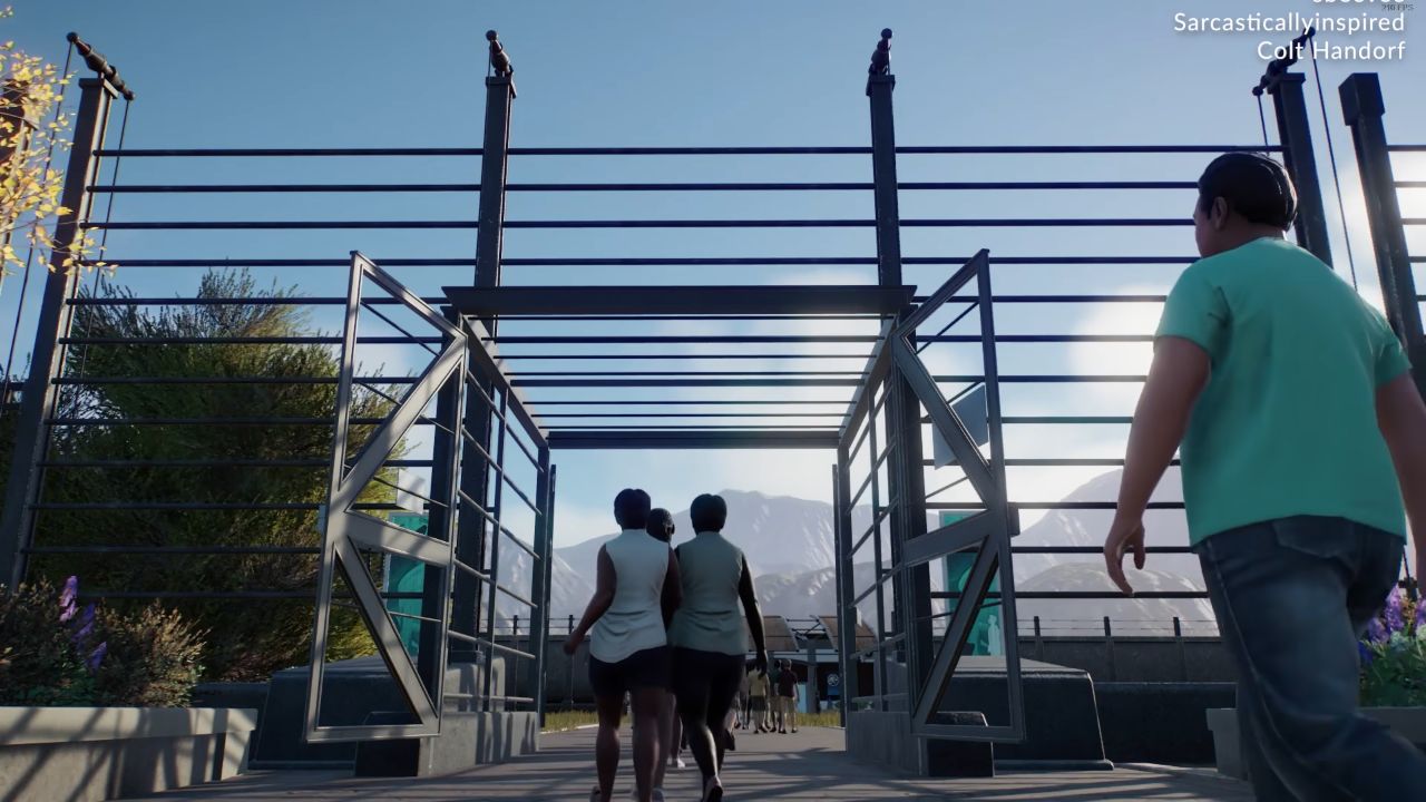 Jurassic World Evolution 2, PC, Gameplay, How To Get the Gate on Guest Path, Screenshot