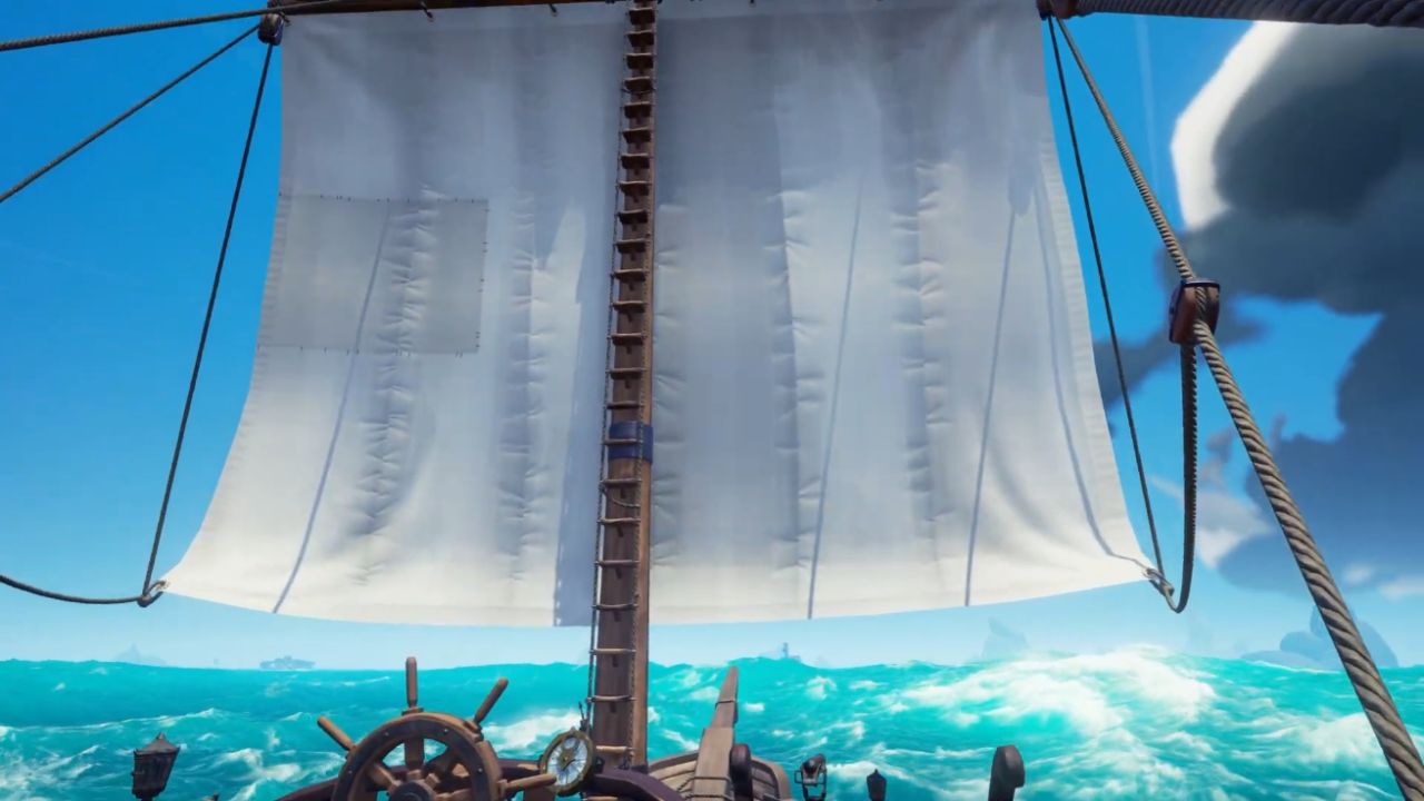 Sea of Thieves gameplay screenshot featuring the Sloop