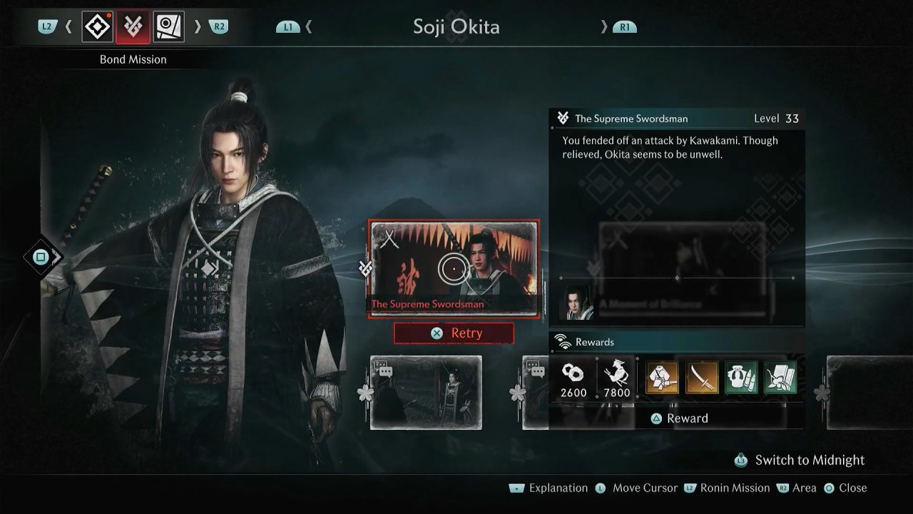 Rise of the Rōnin, Rise of the Rōnin Guide, How to Do Bond Mission as Soji Okita, PS5, Gameplay, Screenshot