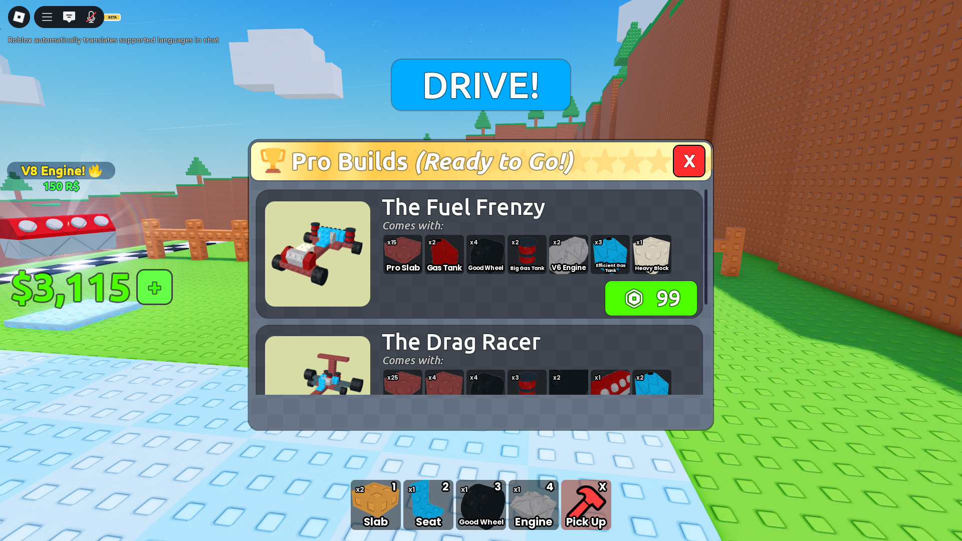 Explore Car builds here (Image via Roblox Corporation)