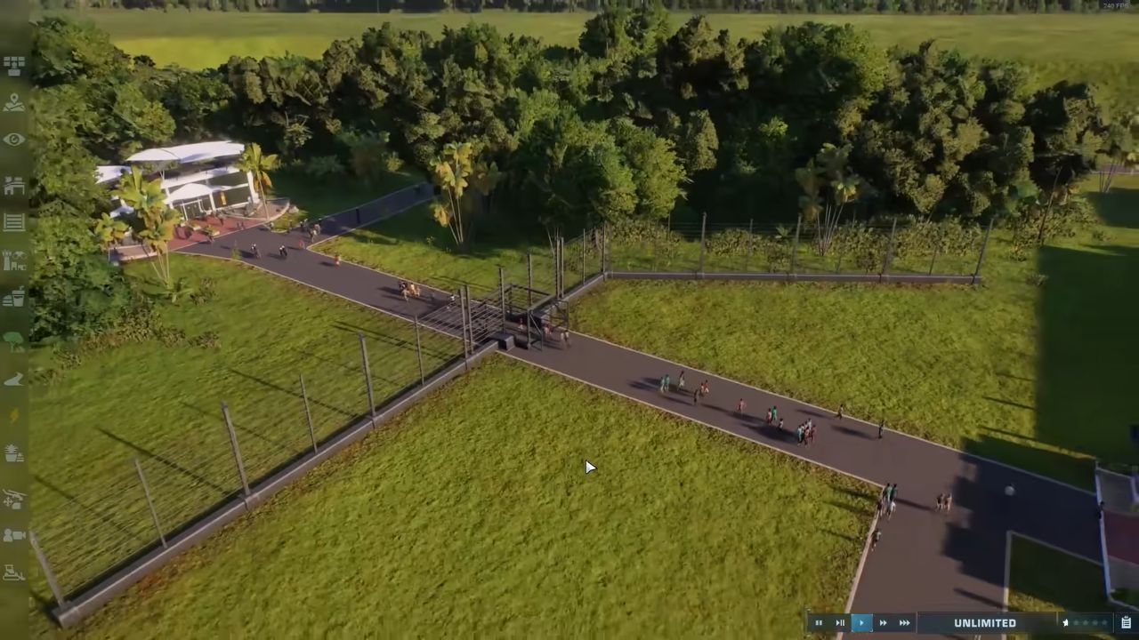 Jurassic World Evolution 2, PC, Gameplay, How To Get the Gate on Guest Path, Screenshot
