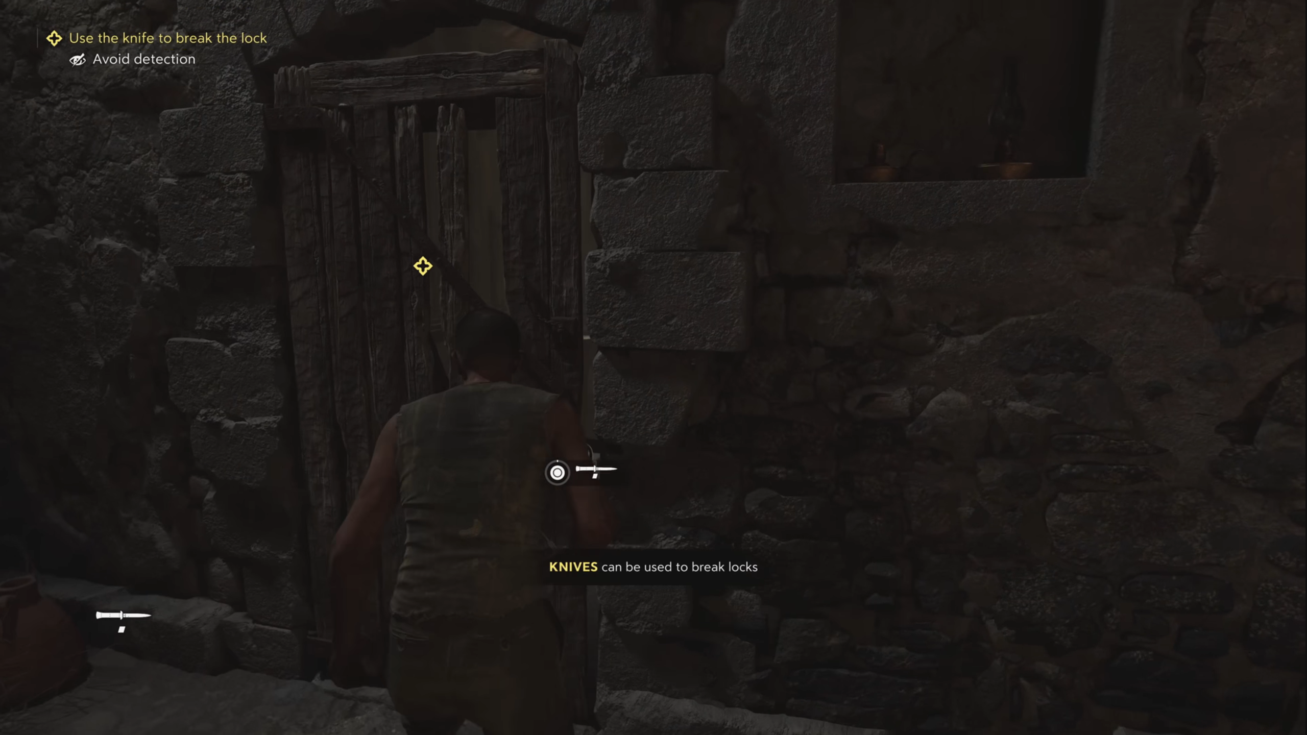 Use the knife to lockpick locked doors or chests (Image via 2K Games)