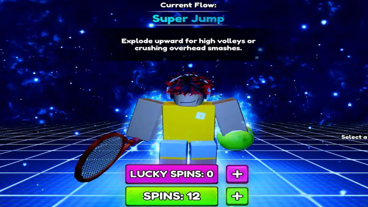 The Flow Menu in Tennis Zero