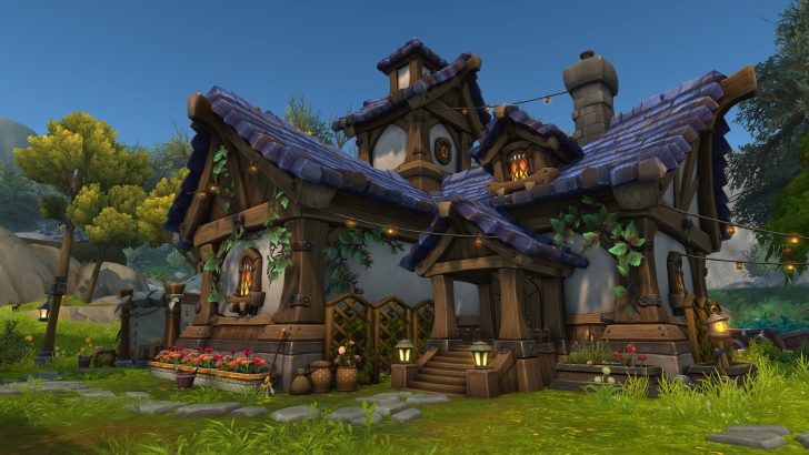 Whimsical cottage nestled in enchanted woodland.