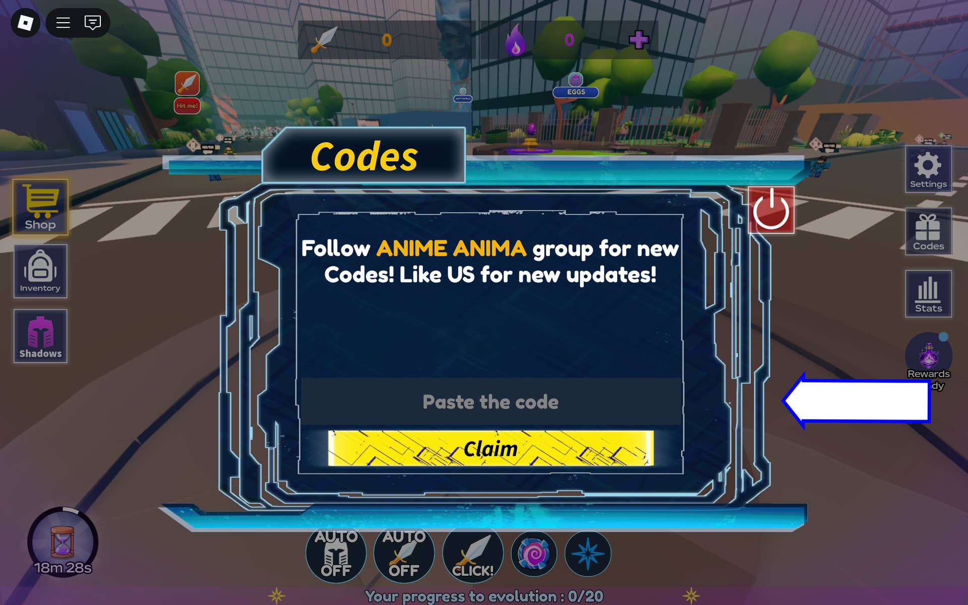Voucher activation interface within the game