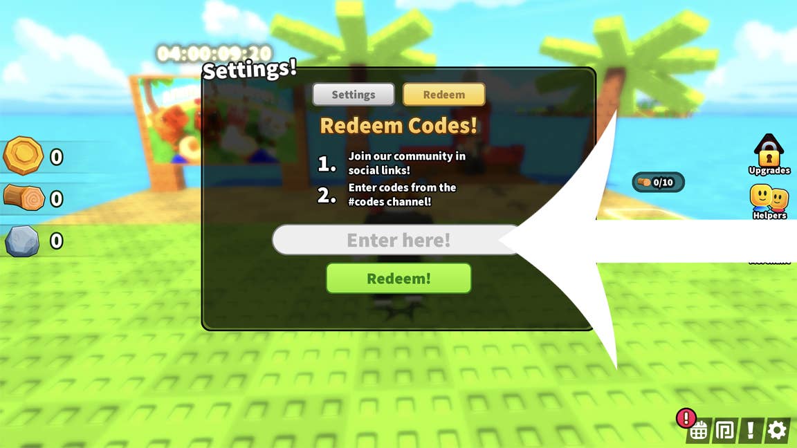 Code entry interface demonstration