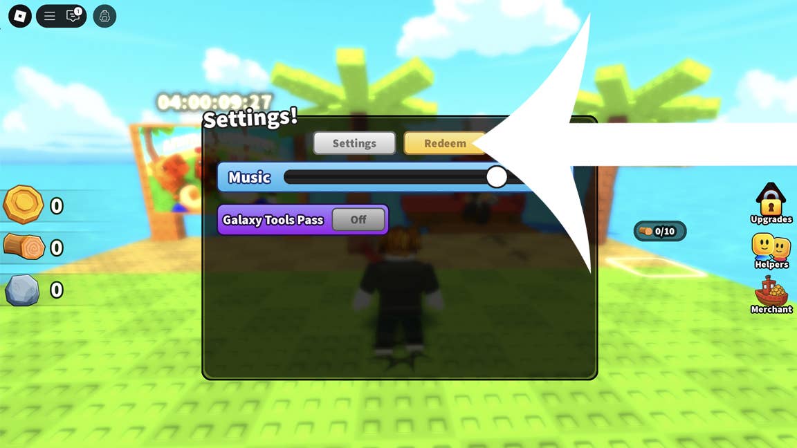 Highlighted redemption menu access point