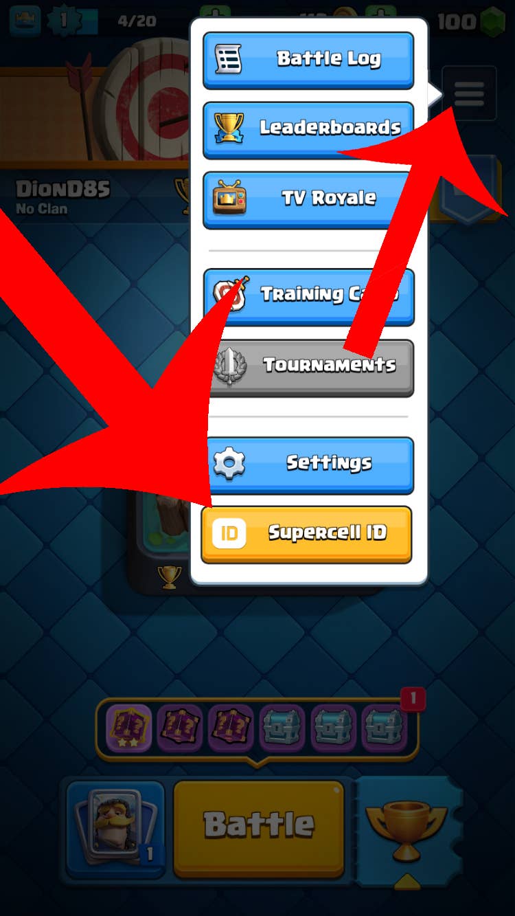 Navigation markers showing Supercell ID creation process