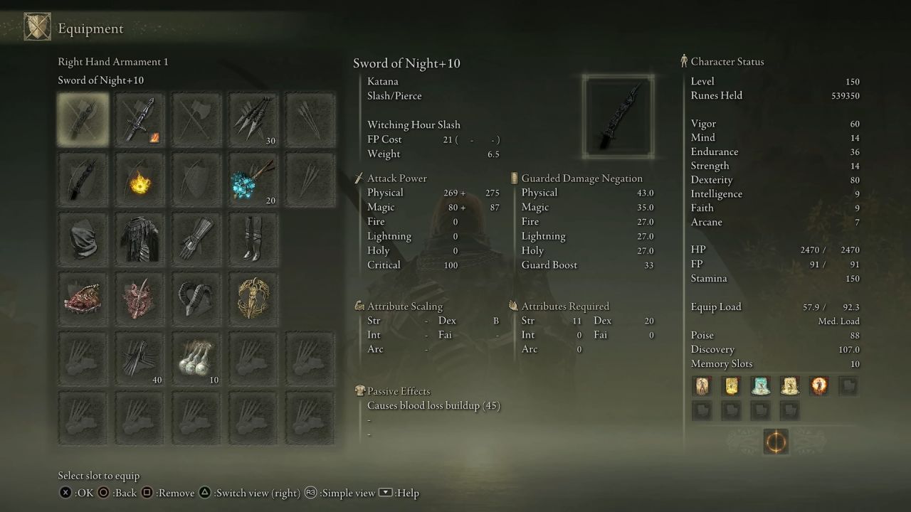 Elden Ring Guide, Combo Build, Sword of Knight