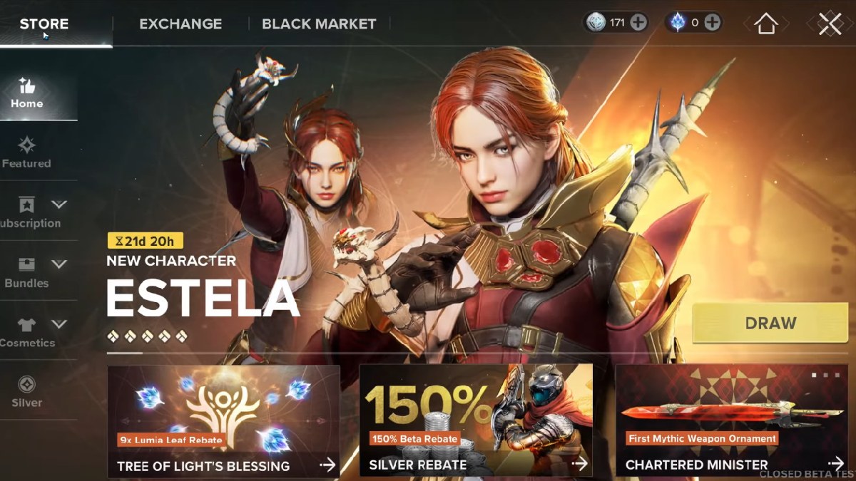 Destiny Rising gacha banner for Estela