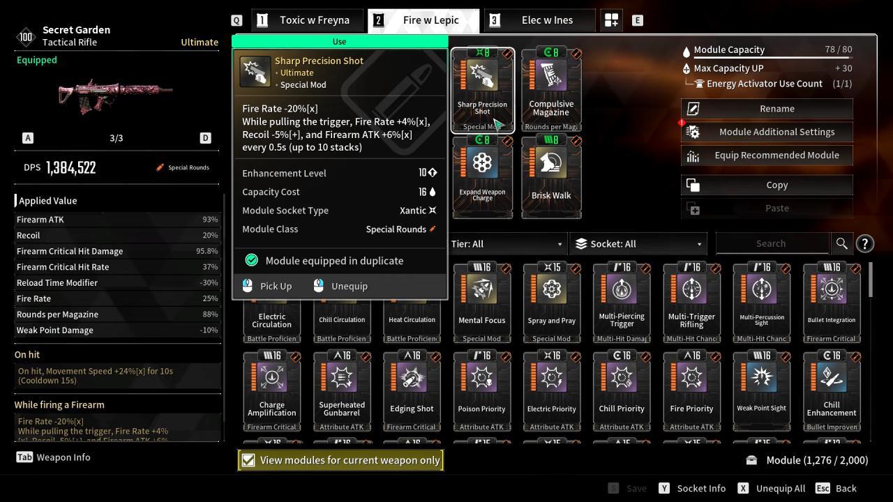 Freyna Skill Customization