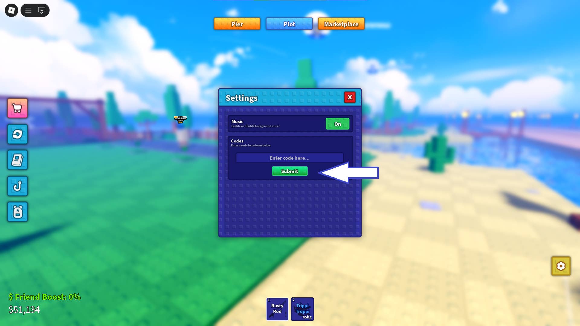 Visual guide to code entry interface