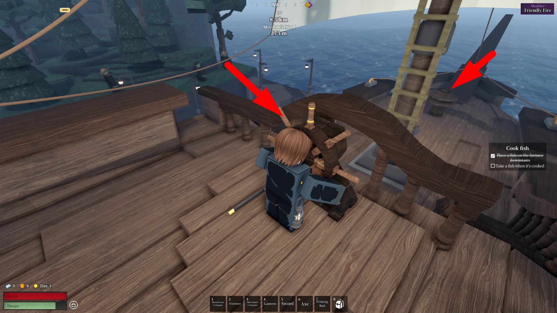 Ship steering controls