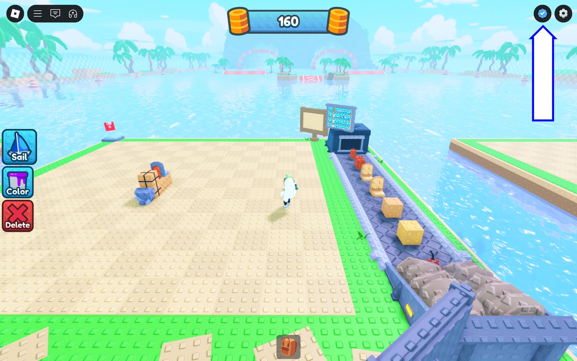 Main game interface with code button