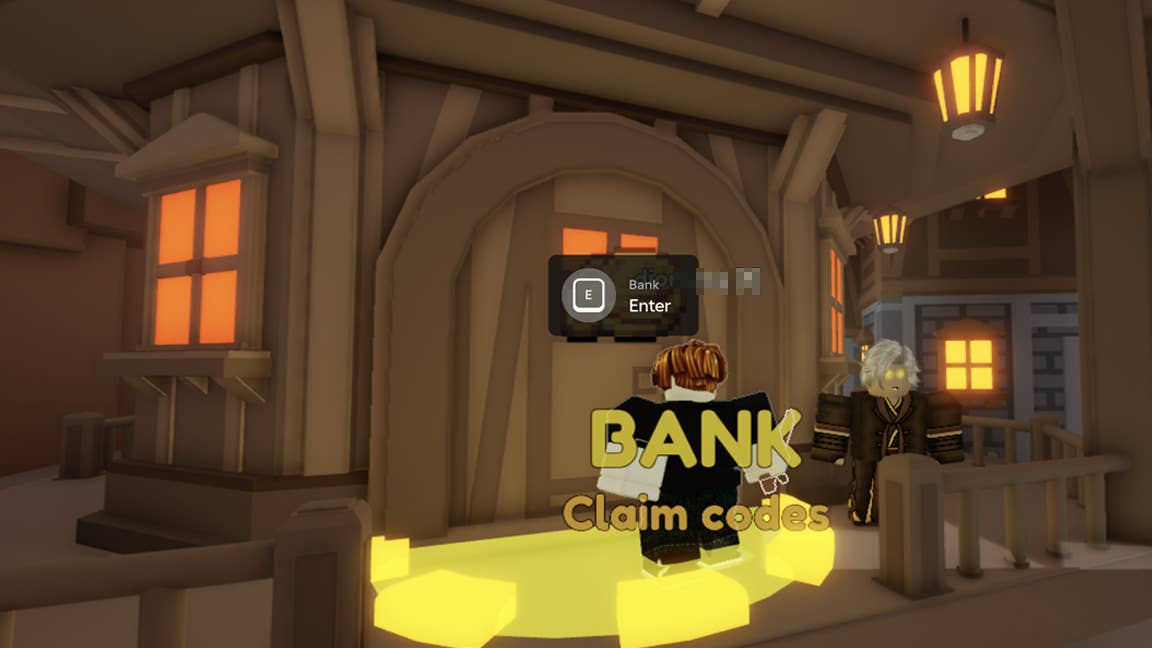 Character interacting with vault interface