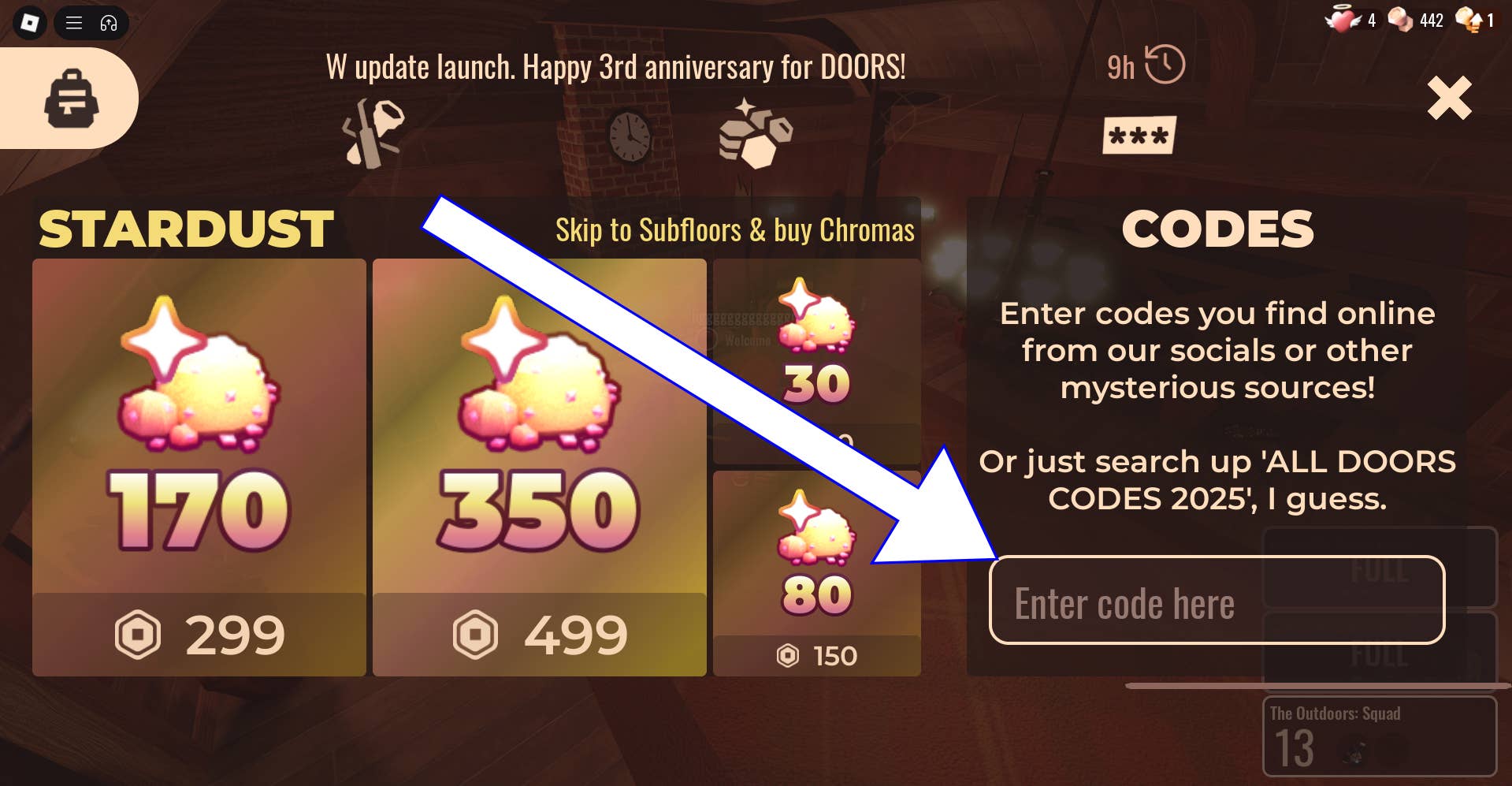 Code submission interface location