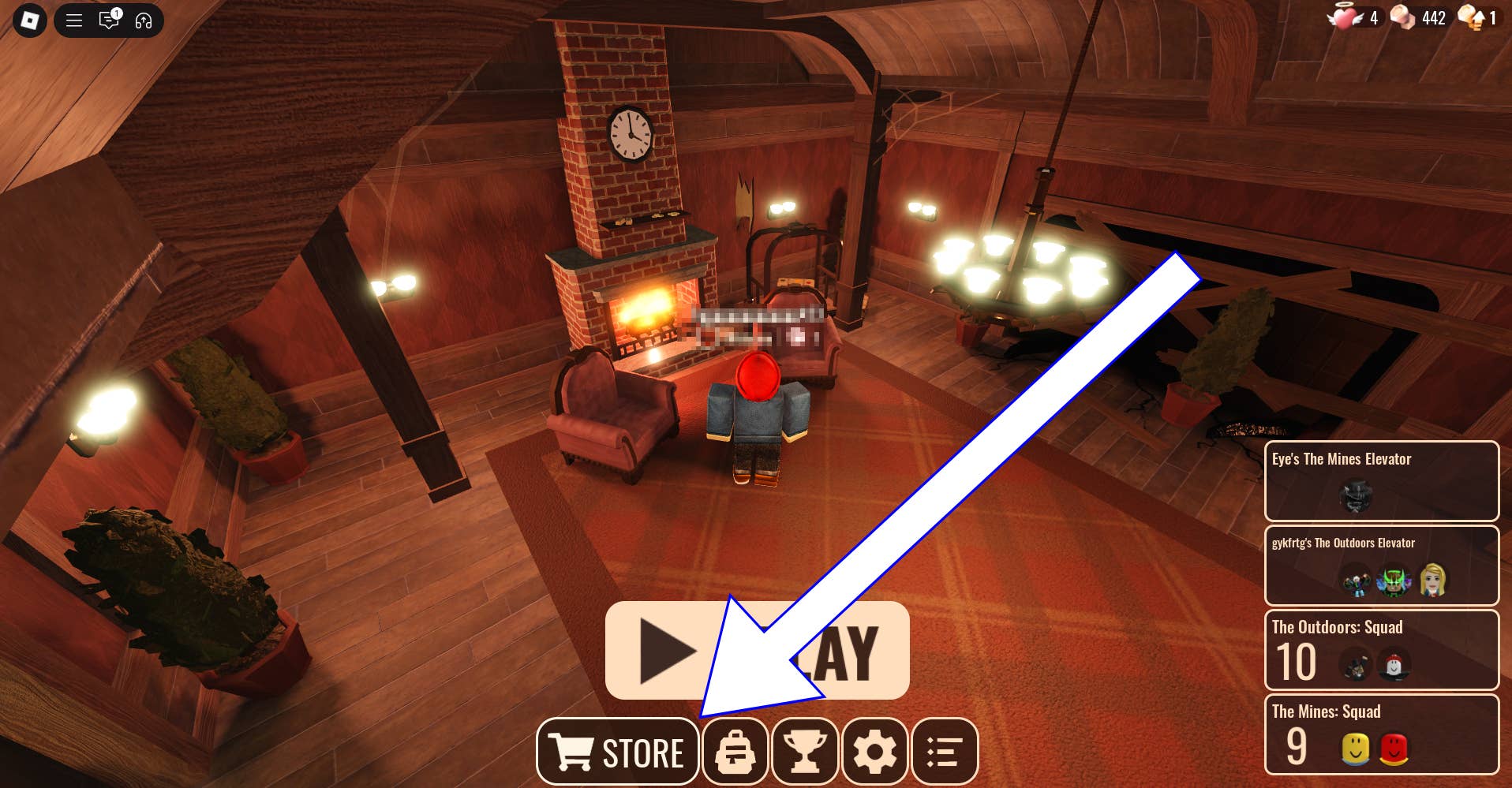 Menu navigation indicator in gameplay interface