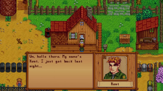 stardew valley kent introducing himself to player after returning from being a soldier at war