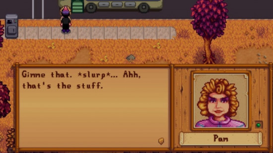 stardew valley pam conversation by the bus to the desert