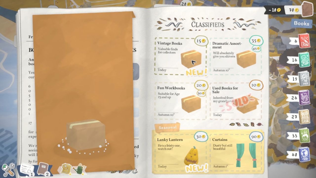 Tiny Bookshop, PC, Gameplay, University Challenges, Screenshot