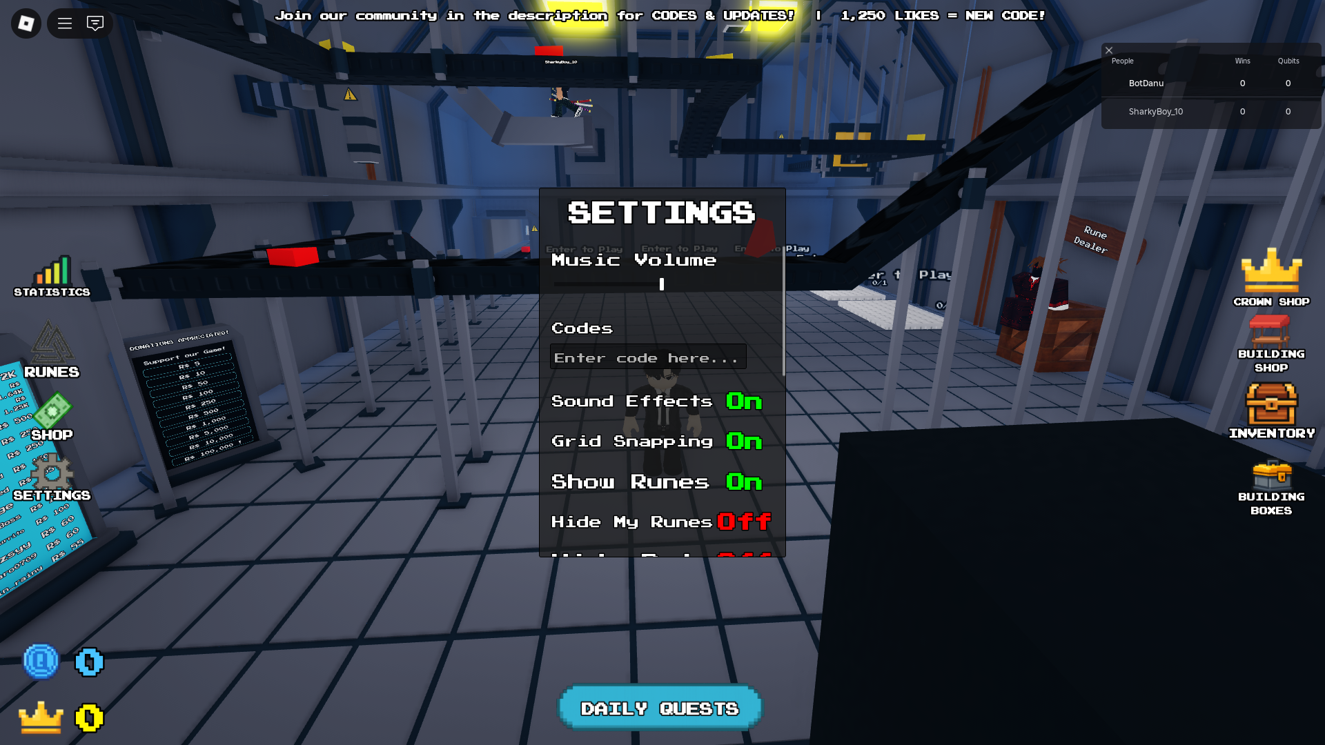 Code redemption interface (Source: Roblox)