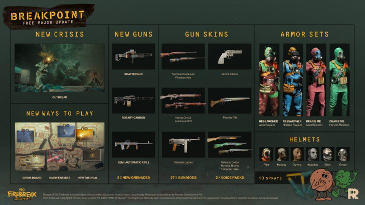Gameplay screenshot showcasing Breakpoint's new weapons and Outbreak mission environments.