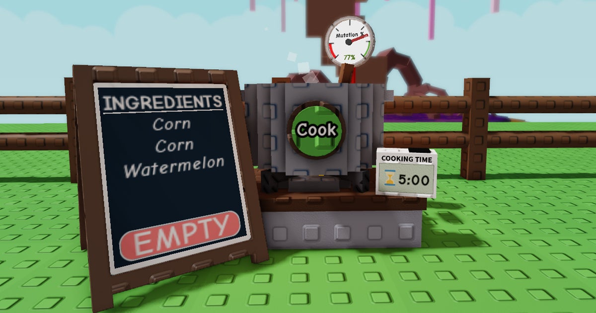 Grow a Garden all cooking recipes listed