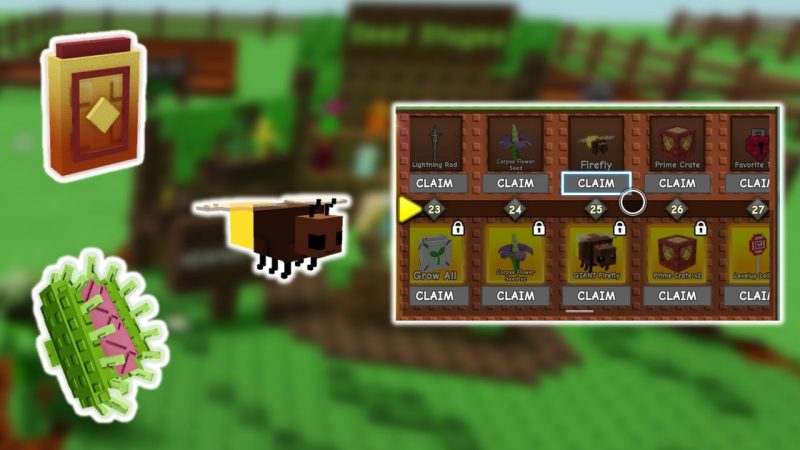 Grow a Garden Pass and rewards listed