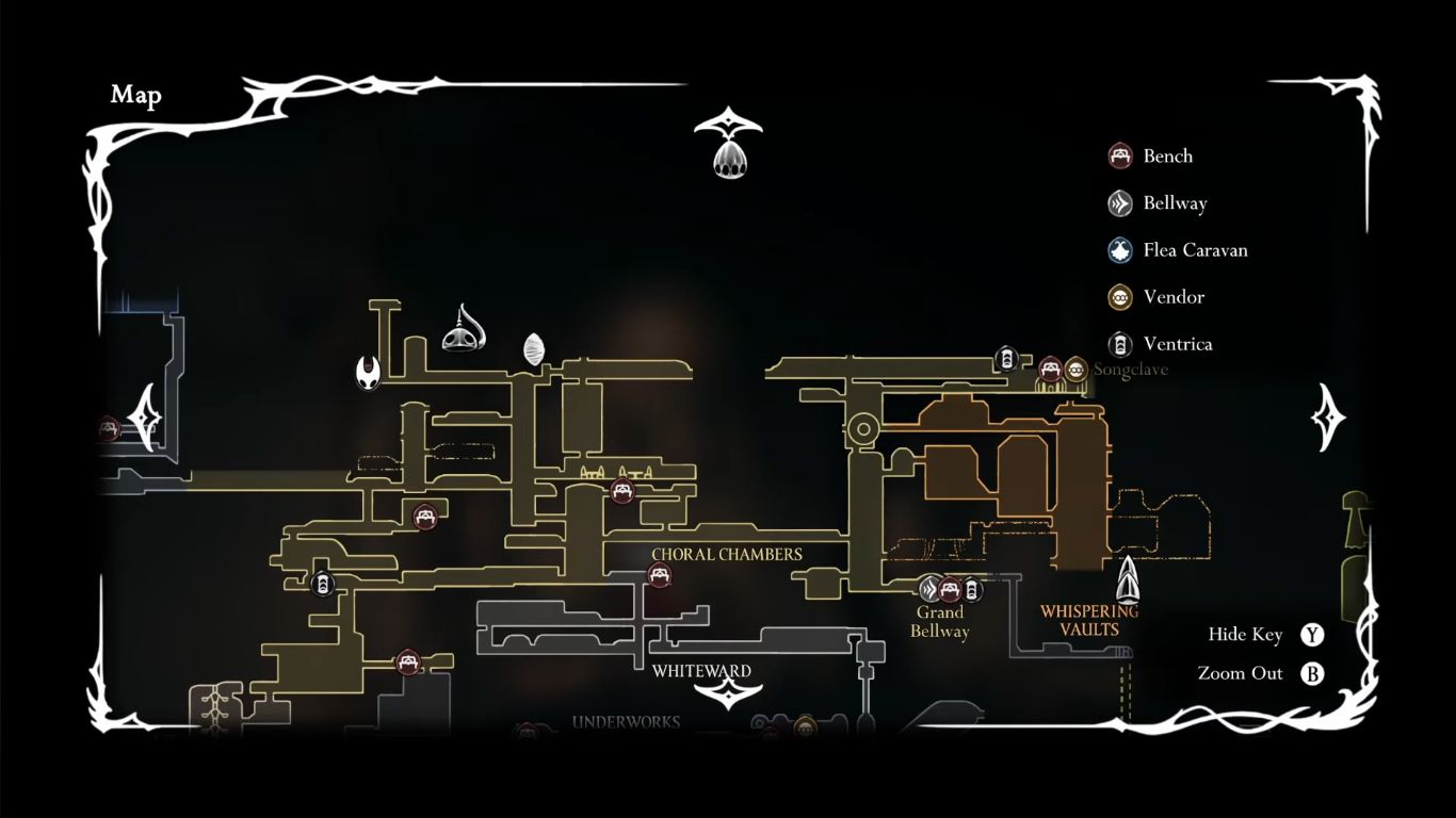 Hollow Knight: Silksong, Guide, How to find, the High Halls map