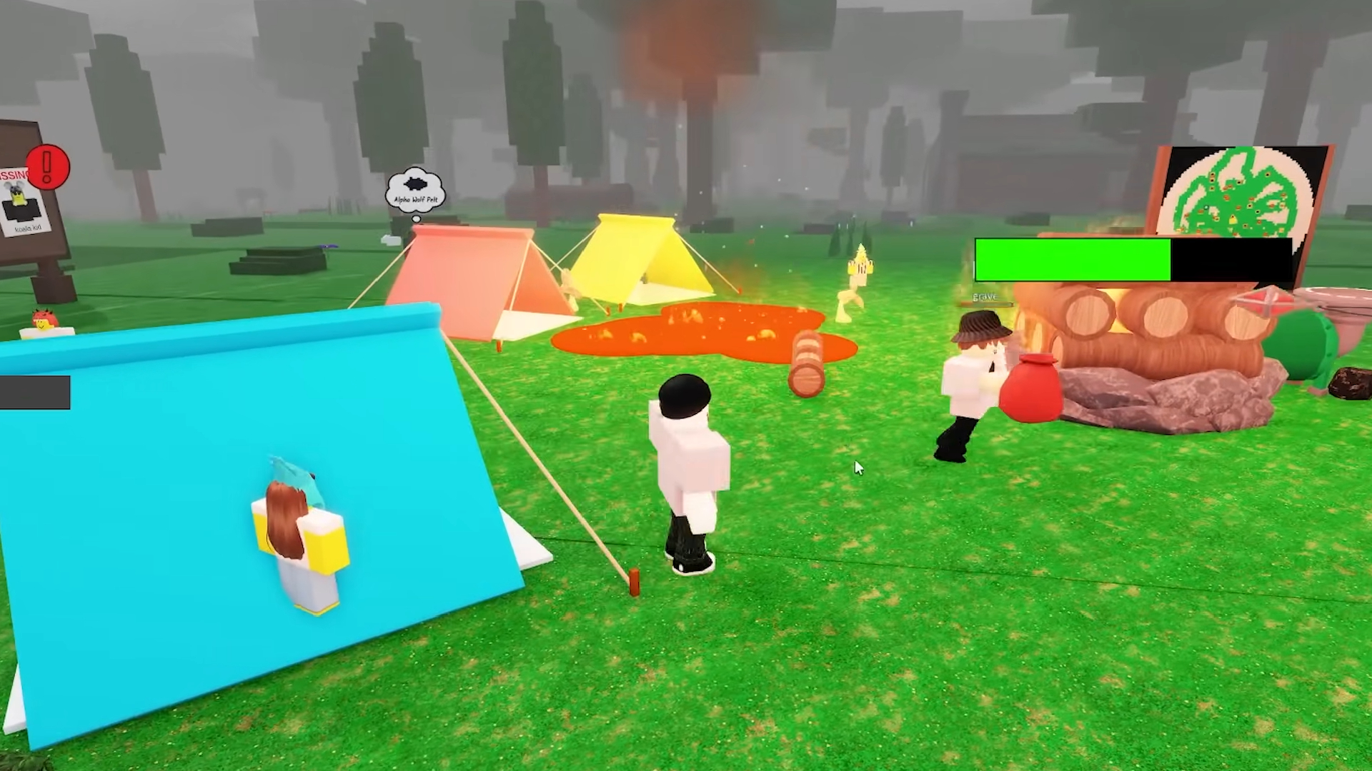 It creates lava pools (Image via Roblox Corporation)