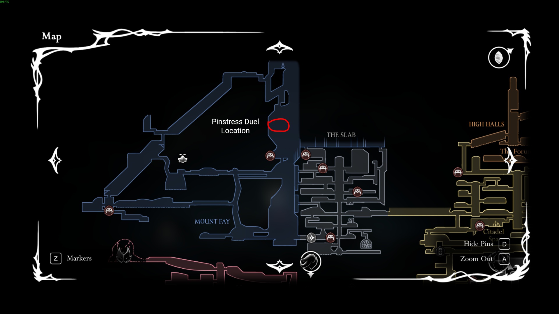 Pinstress' Challenge Location (Image via Team Cherry)