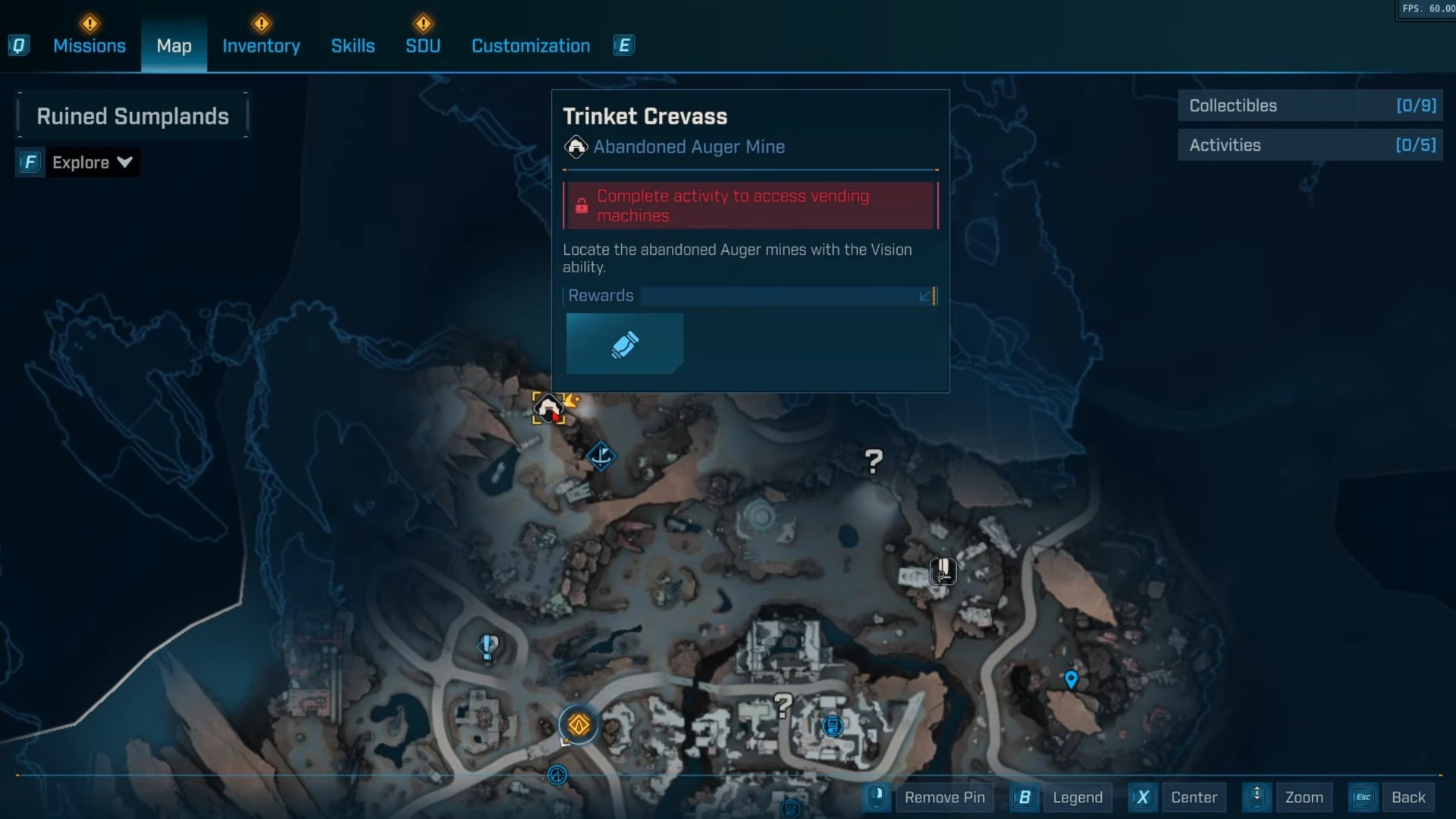 Trinket Crevass Mine coordinates (Source: 2K)