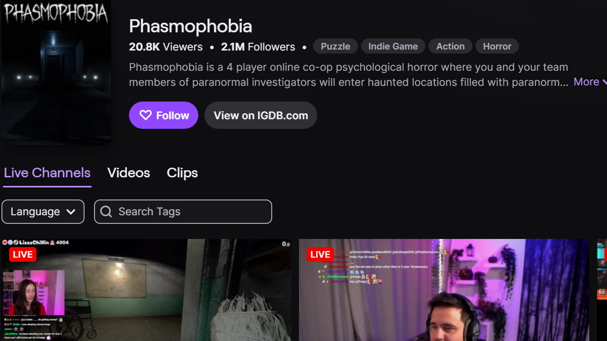Phasmophobia Twitch Streamers
