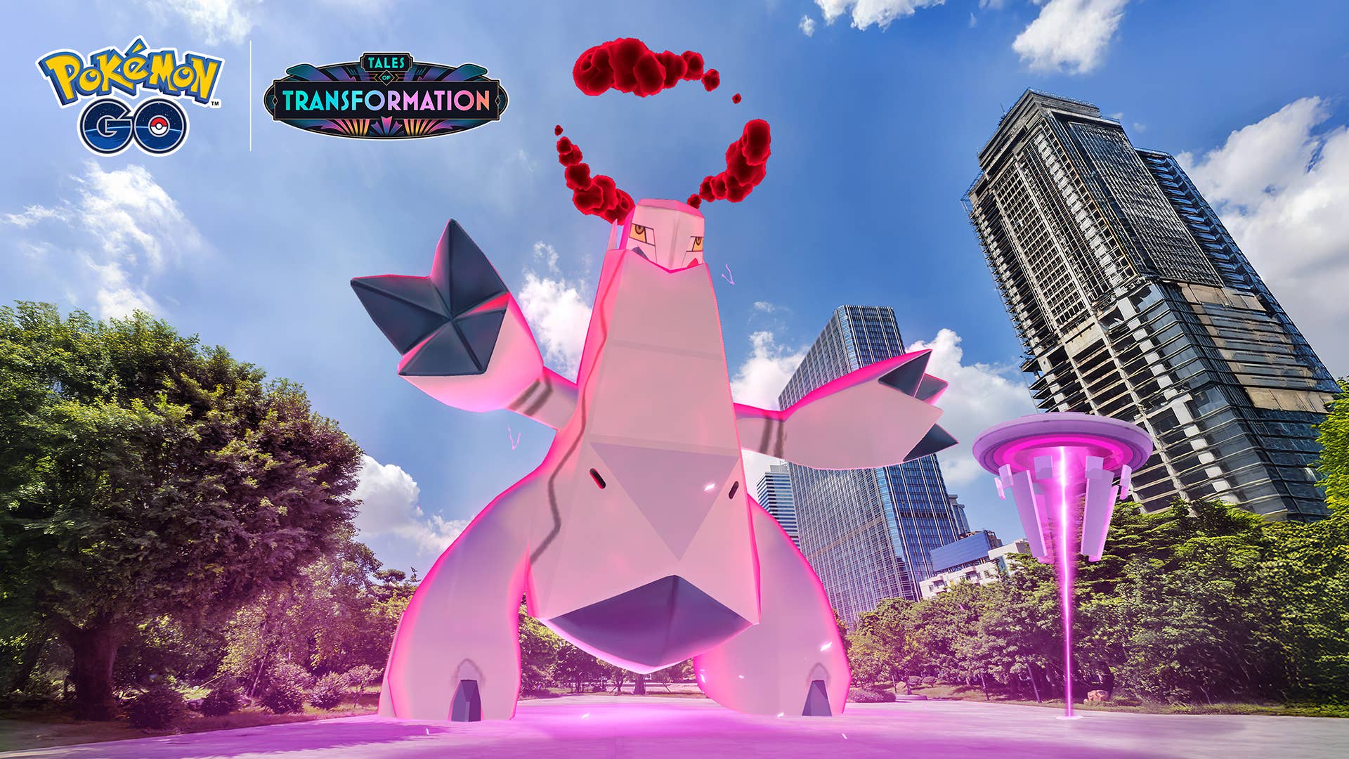 Dynamax Duraludon featured in Steel Skyline event artwork