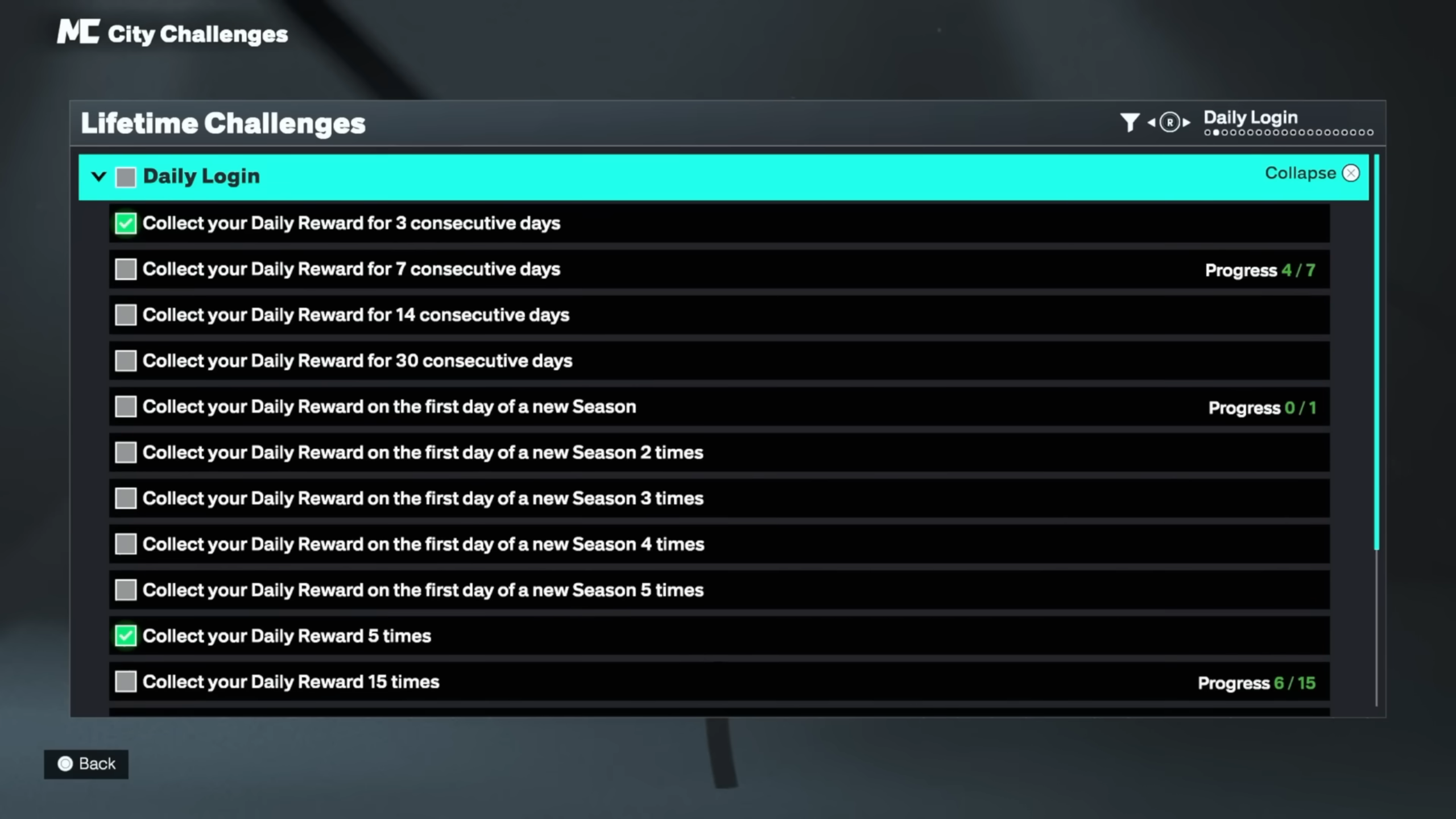 Challenge list