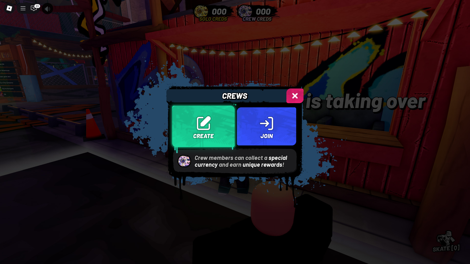 Create or join a Crew here! (Image via Roblox Corporation)