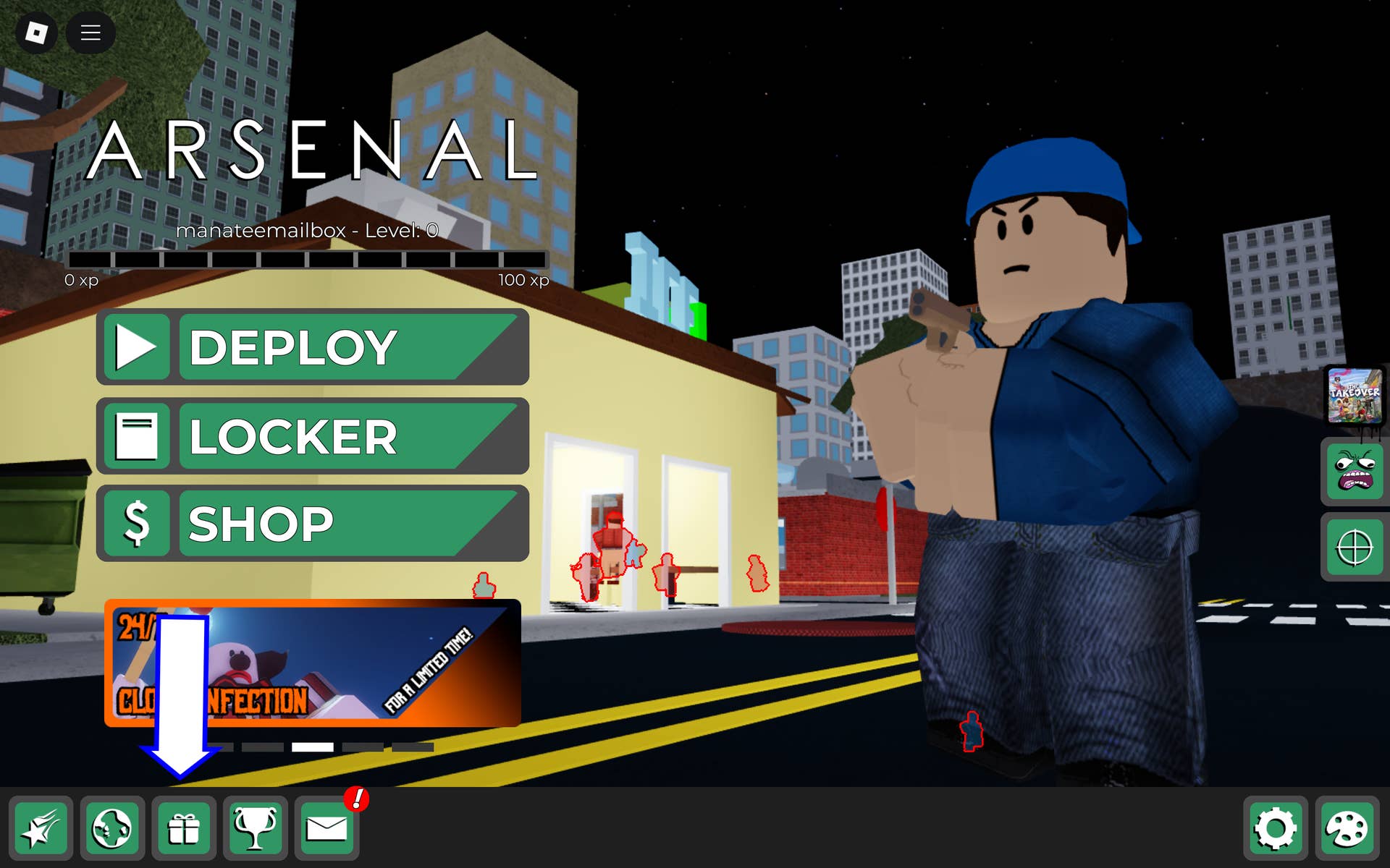 Arsenal code redemption interface location