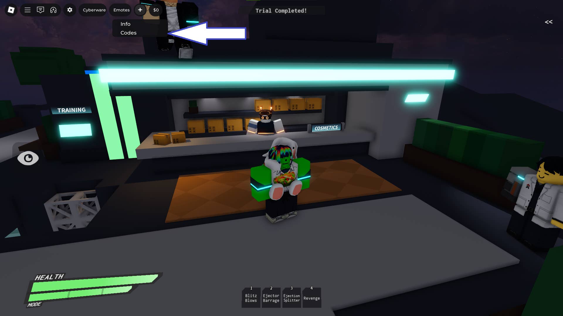 Reward code input selection