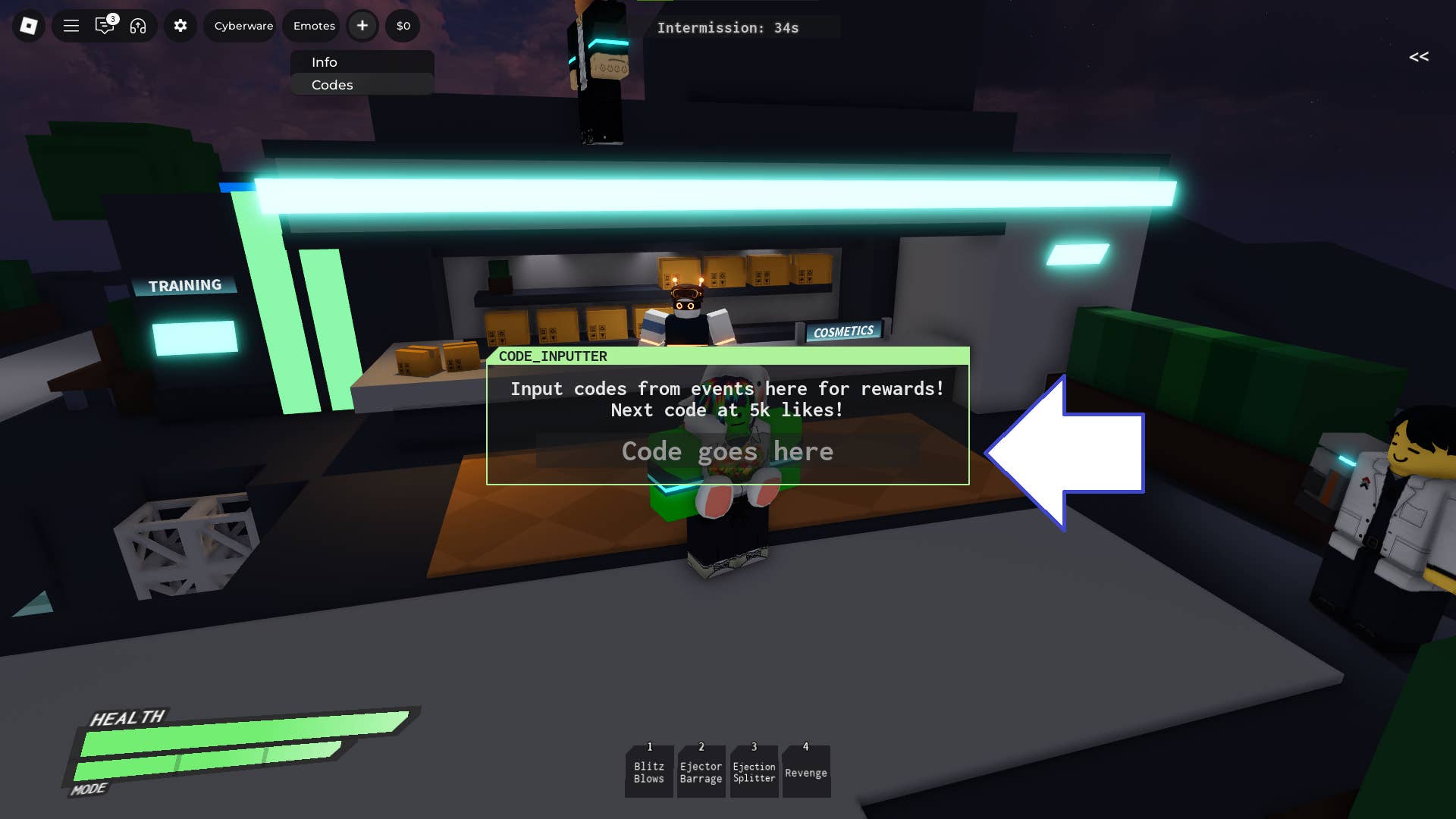 Code entry interface
