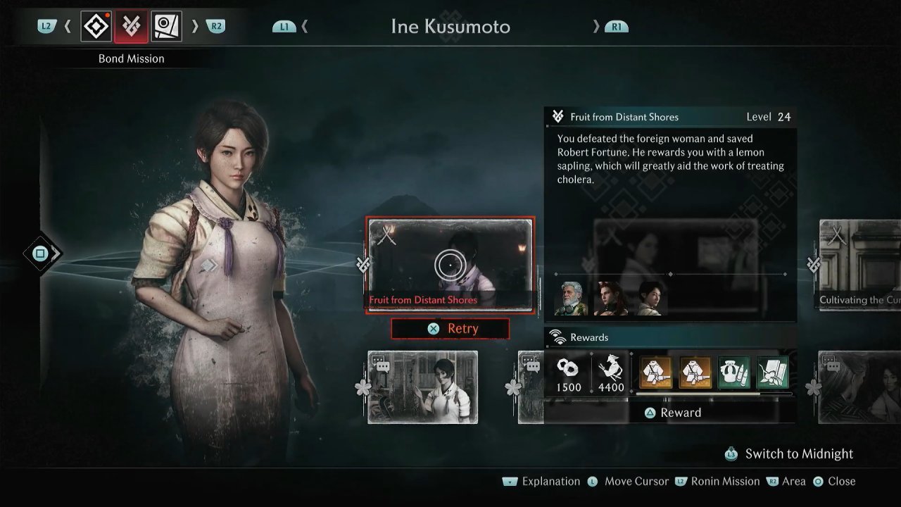 Rise of the Rōnin Guide, How to Do Bond Mission as Ine Kusumoto, PS5, Gameplay, Screenshot
