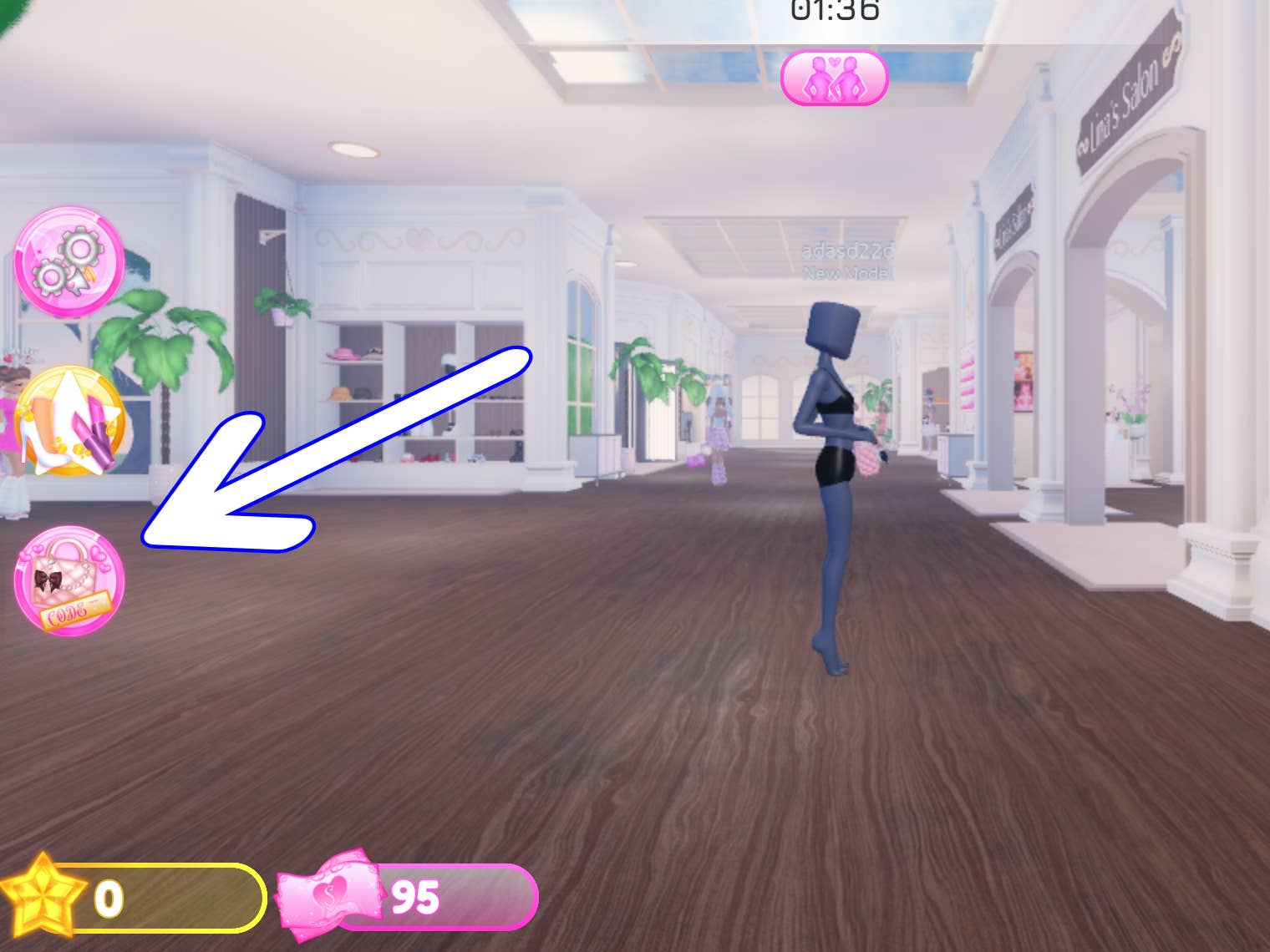 Location of code redemption interface