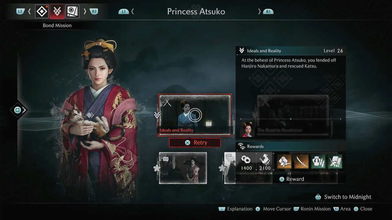 Rise of the Rōnin, Rise of the Rōnin Guide, How to Do Bond Mission as Princess Atsuko, PS5, Gameplay, Screenshot