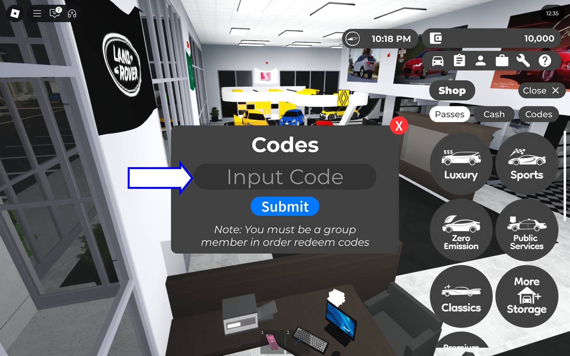 Voucher activation screen