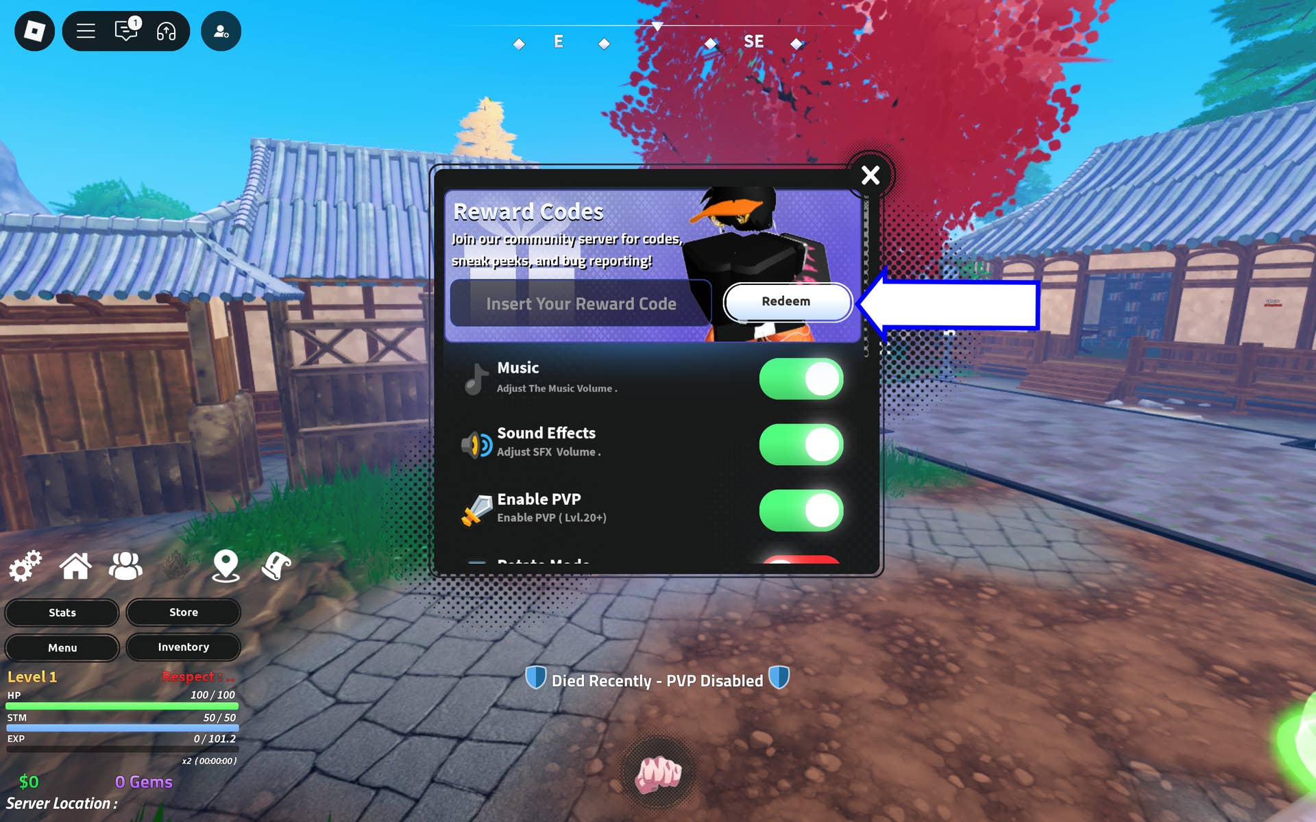 Code entry interface demonstration