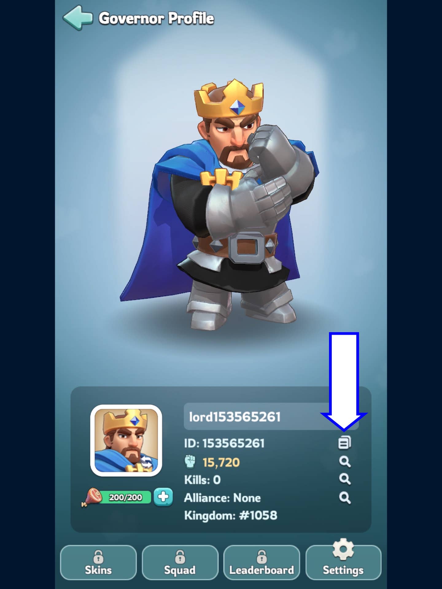 Locating player ID in Kingshot