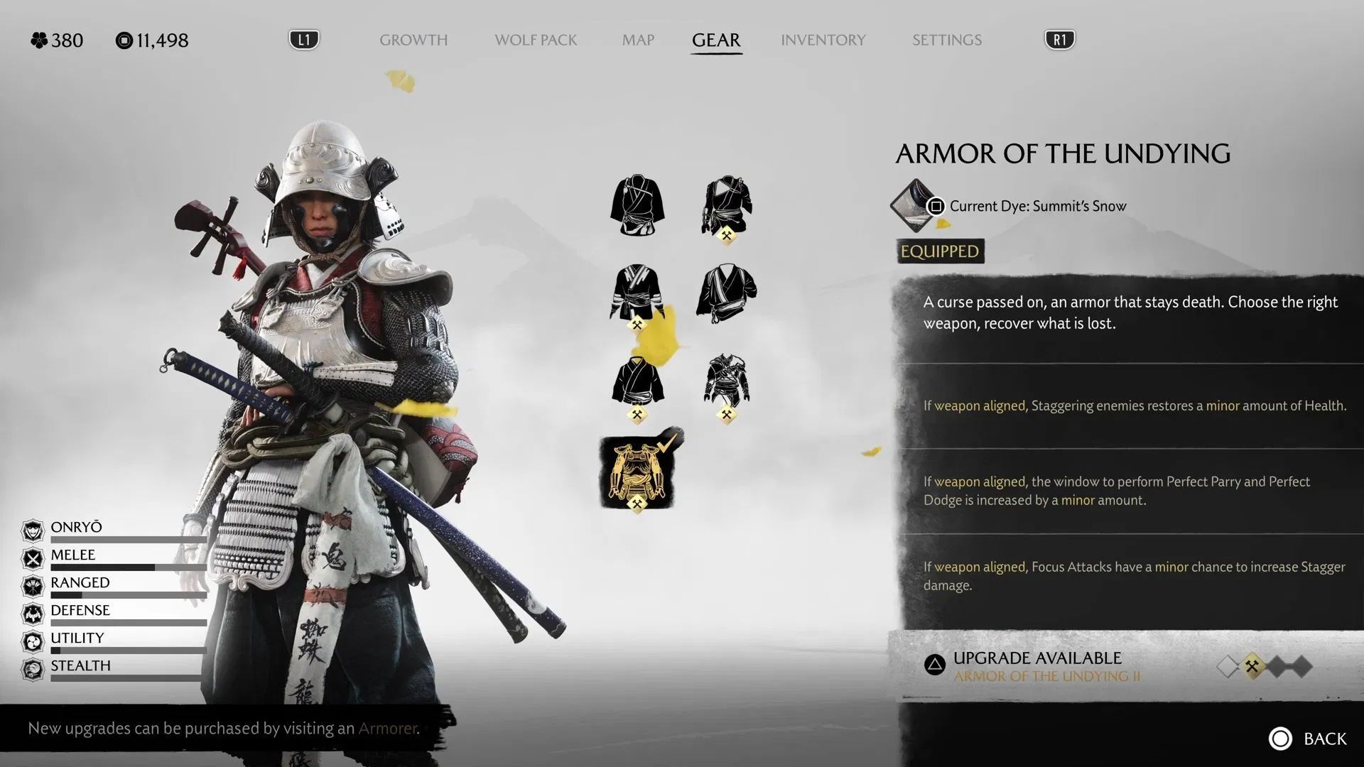 Gear options for combat efficiency