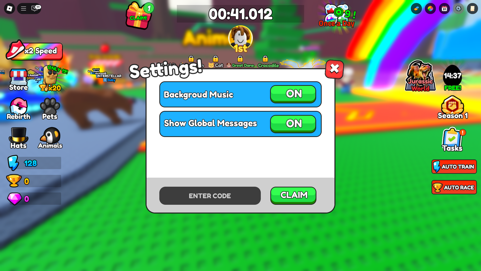 Code redemption interface (Image via Roblox Corporation)