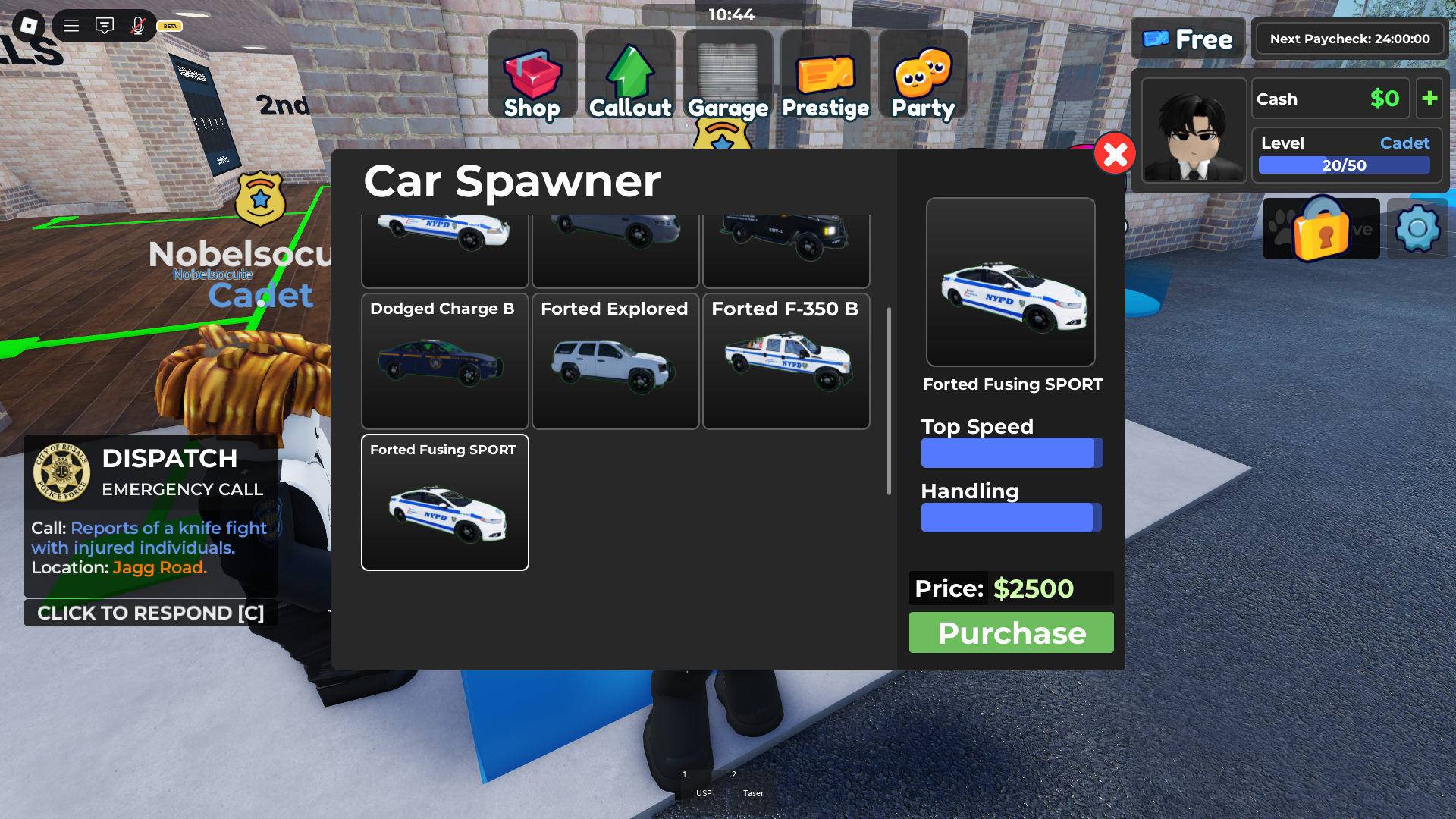 Vehicle customization menu (Image via Roblox Corporation)