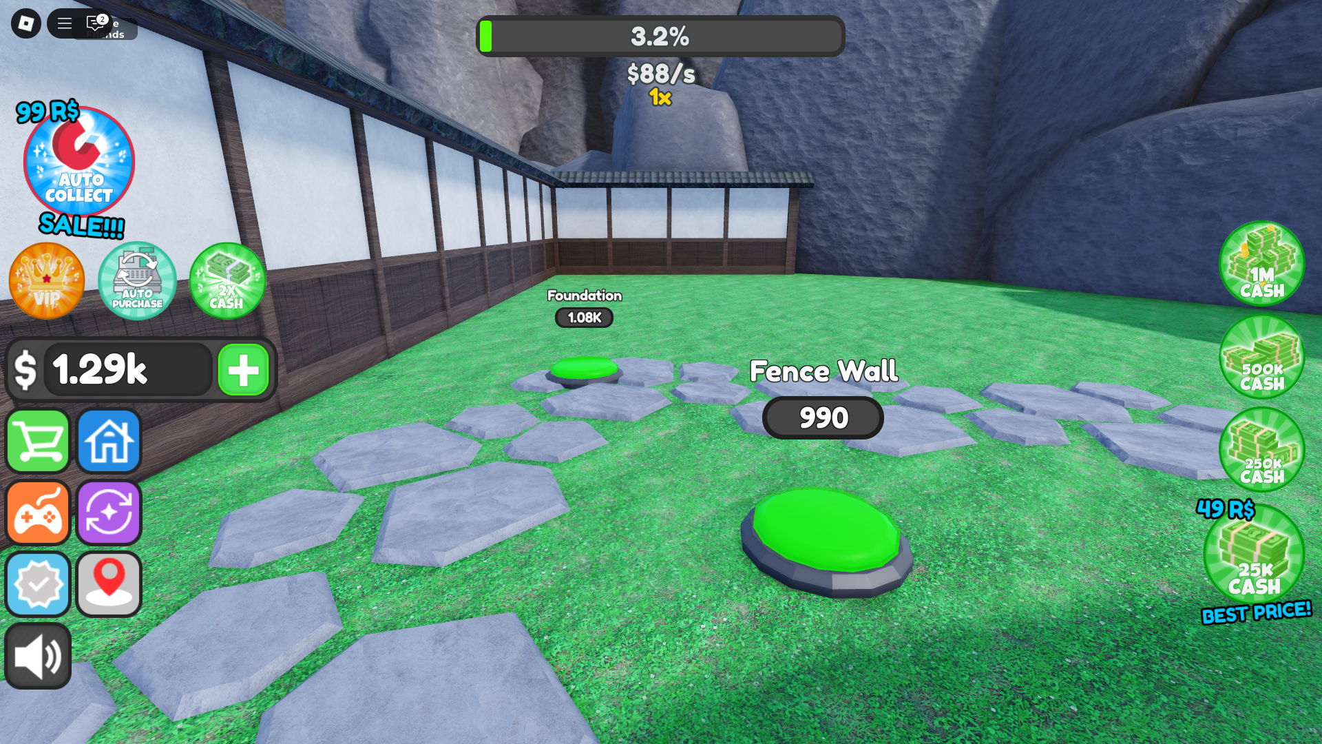 Village customization screen (Source: Roblox)