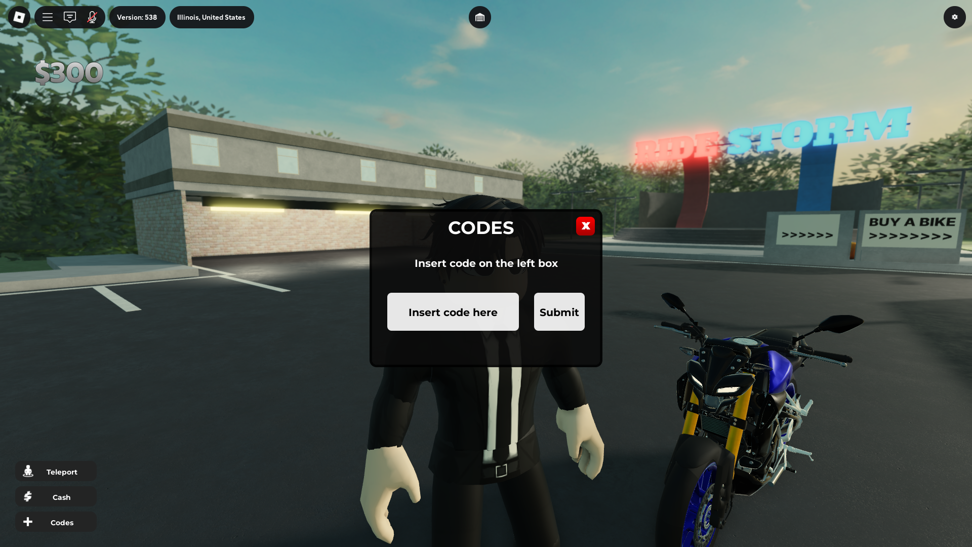 Redeeming codes (Image via Roblox Corporation)